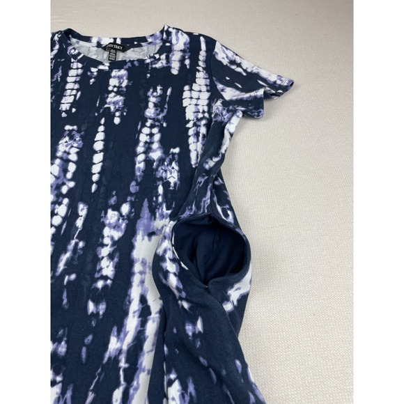 Ellen Tracy Mood Indigo Tie Dye Womens Pima Cotton Stretch T-Shirt Dress Size XL - Picture 12 of 14